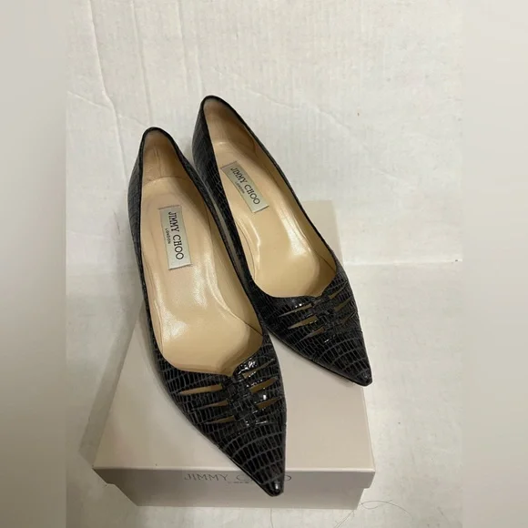 JIMMY CHOO Embossed Lizard Pumps - Picture 10 of 16